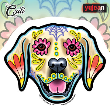 Cali's Golden Retriever, Officially Licensed Original Artwork, 4" x 4.9" - Sticker DECAL