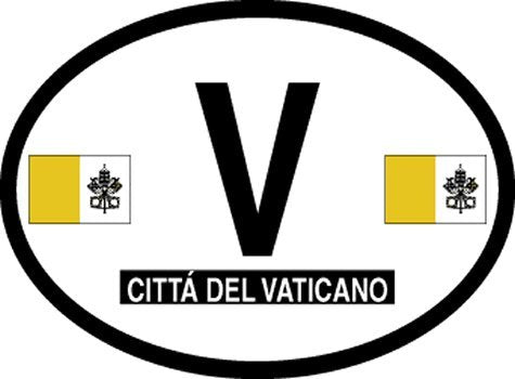Vatican City oval decal for auto, truck or boat
