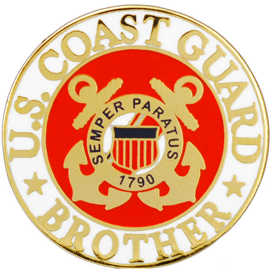 U.S. COAST GUARD, COAST GUARD BROTHER LOGO - Original Artwork, Expertly Designed PIN - 1"