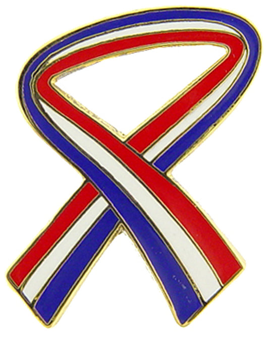 USA & PATRIOTIC, USA RIBBON RWB - Original Artwork, Expertly Designed PIN - 1"