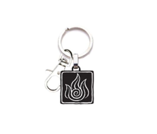 FIRE SYMBOL KEYCHAIN, Officially Licensed Original "Avatar" Fire Symbol Stainless Steel Key Holder Rings with Keychain