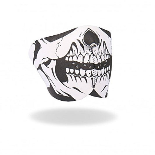 Bikers Full Protection HALF MASK W/SKULL NEOPRENE FACE MASK, with Back Closure