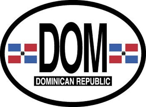 DOMINICAN REPUBLIC FLAG, Waterproof UV Coated, Famous Reflective OVAL Sticker DECAL , 3.5" x 4.75"