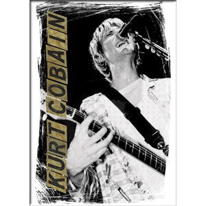 COBAIN KURT Singing, Officially Licensed Original Artwork, 2.5" x 3.5" Magnet