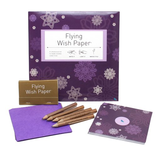 PURPLE SNOW - Flying Wish Paper® - Write it., Light it, & Watch it Fly, Large Kit, 7" x 7"