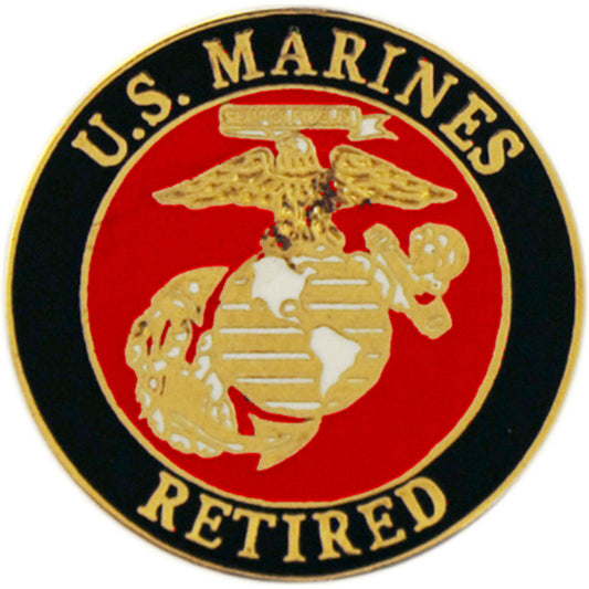U.S. MARINES, USMC RETIRED LOGO - Original Artwork, Expertly Designed PIN - 1"