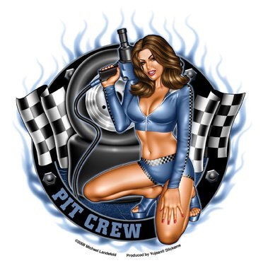 Michael Landefeld - Pit Crew Pin-up Girl - Sticker / Decal