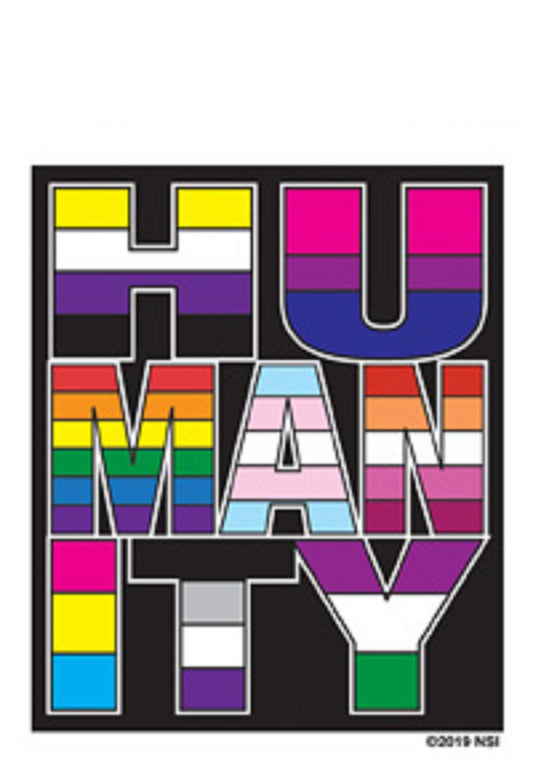 HUMANITY IN/OUT DOOR STICKER - Humanity Orignal Artwork Premium In / Out Door Decal STICKER - 2.75" x 3.5"