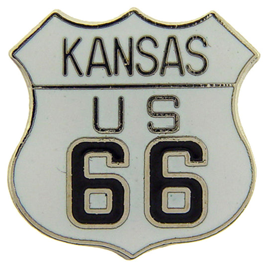 USA STATES, ROUTE 66 KS - Original Artwork, Expertly Designed PIN - 1"
