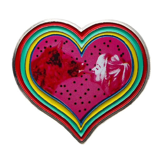 DC COMICS, BIRDS OF PREY HARLEY & HYENA HEART PIN - Official Licensed Novelty Cute PIN