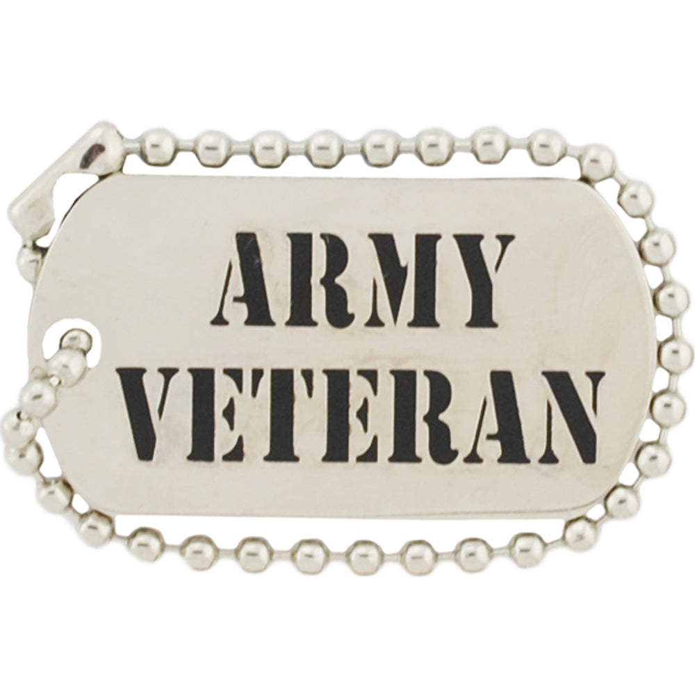 U.S. ARMY, ARMY VETERAN "DOG TAG" - Original Artwork, Expertly Designed PIN - 1.25"