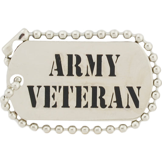 U.S. ARMY, ARMY VETERAN "DOG TAG" - Original Artwork, Expertly Designed PIN - 1.25"
