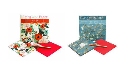 Flying Wish Paper Combo, Orange Blossoms + Almond Blossoms, Mini Kit Combos, 2 x Mini Kits - 5" x 5" Each