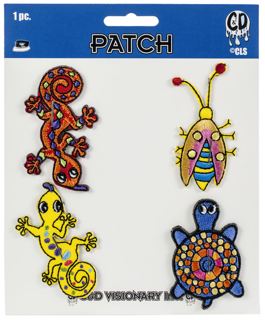 C&D Visionary P-CS-0010-S Cheri Strole 4pcs Patch Set (2 Gecko, 1 Frog, 1 Turtle)