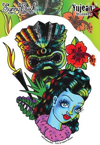 Sunny Buick, Leilani Tiki Girl Stickers - Novelty Artwork Decals