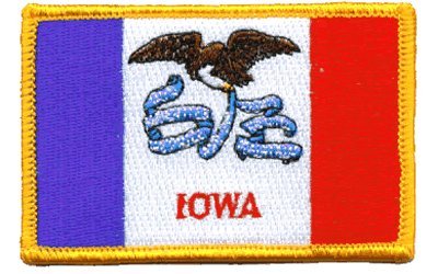 Iowa iron-on embroidered patch