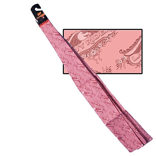 LACE EAGLE LADY RIDER, Original Design on Pink Fabric, Biker Style SCARF - 13" X 55"