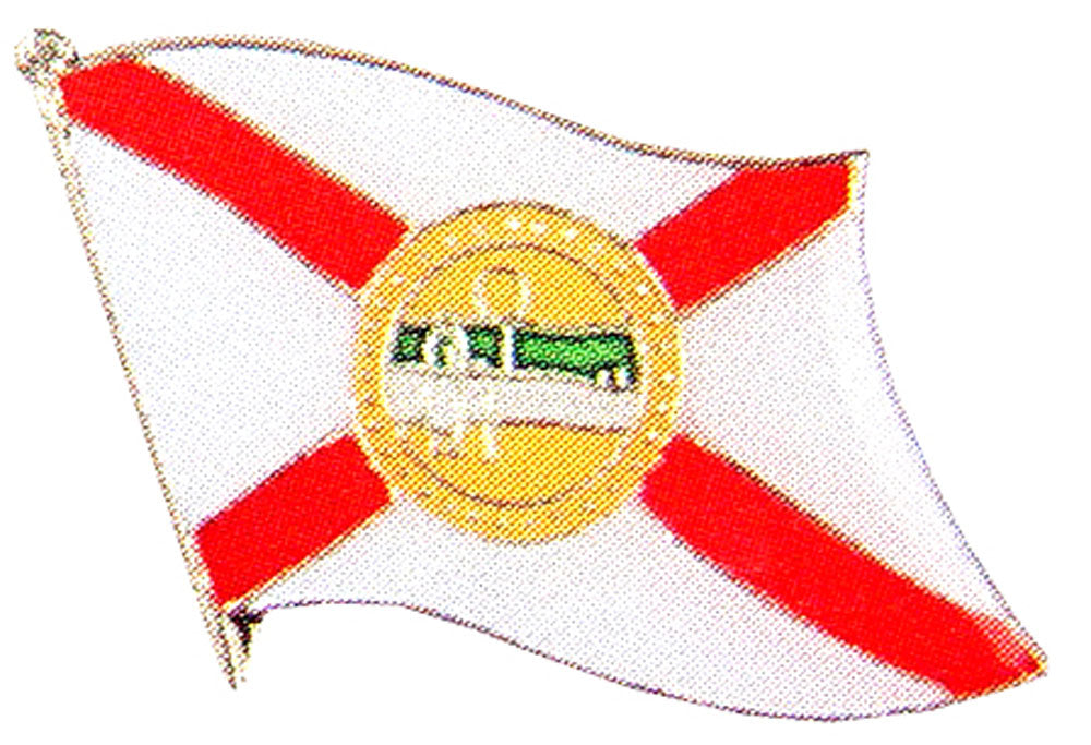 American Flag Pin, US STATES FLORIDA Flag - Novelty Patriotic Enamel Lapel PIN - 1"