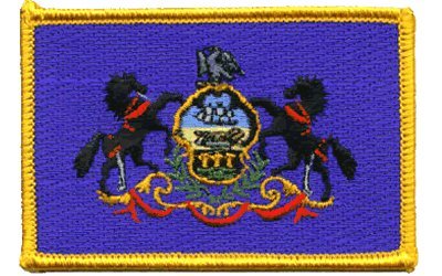 Pennsylvania iron-on embroidered patch