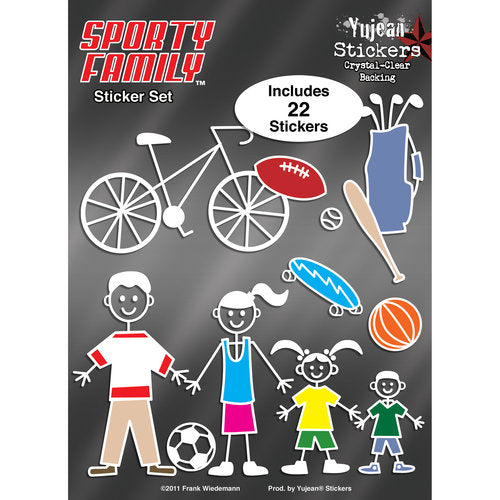 MY SPORTY STICK FAMILY Auto Sticker Decals, Great Family Stickers Collection - 22 PCS