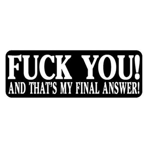 F@ck You and That's My Final Answer Helmet Stickers, Novelty Decals, 4" x 1"