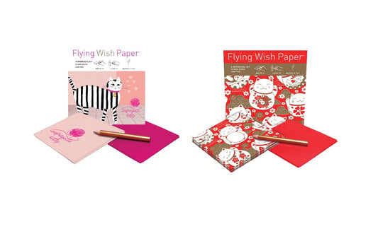 Flying Wish Paper Combo Pack, Suffragette Kitty + Lucky Cats, Mini Kit Combos - 5" x 5" Each