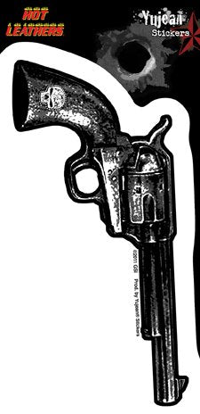 Large Fearsome Fave Biker Revolver Gun Decal STICKER 3" x 5.75"