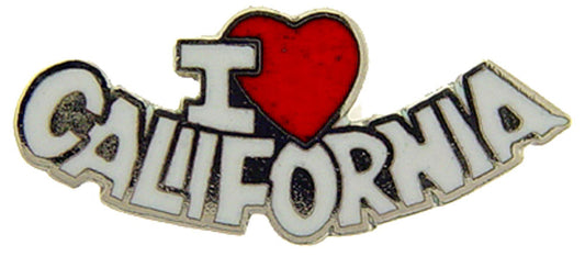 US STATES PIN, I LOVE CALIFORNIA - Novelty Patriotic Enamel Lapel PIN - 1"