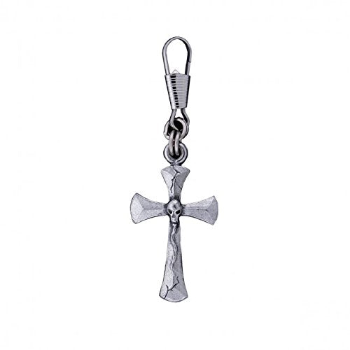 Bikers Zipper Pullers Grips, CROSS & SMALL SKULL, 2" x 1" - ZIP PULLER