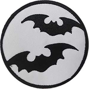 Bats 2 Bat Circle - Sew Iron on, Embroidered Original Artwork - Patch - 3.75" Round