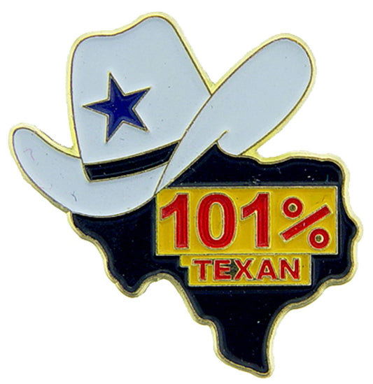 USA STATES, TEXAN HAT 101% - Original Artwork, Expertly Designed PIN - 1"