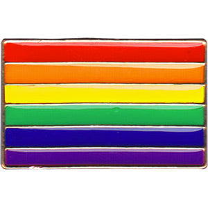 LGBTQ RAINBOW - Original Artwork, Metal Enamel Lapel Pin - 0.5" x 1.2"