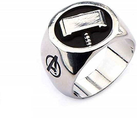 Thor Hammer Symbol - Stainless Steel Officially Licensed Mens Ring, Size - 9