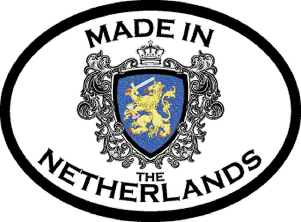 MADE IN THE NETHERLANDS Sticker - Orignal Artwork Vinyl - Reflective Germanic Oval Decal Sticker - 3.5" x 4.75"
