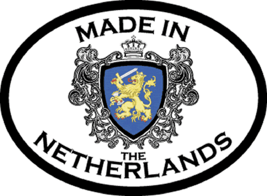 MADE IN THE NETHERLANDS Sticker - Orignal Artwork Vinyl - Reflective Germanic Oval Decal Sticker - 3.5" x 4.75"
