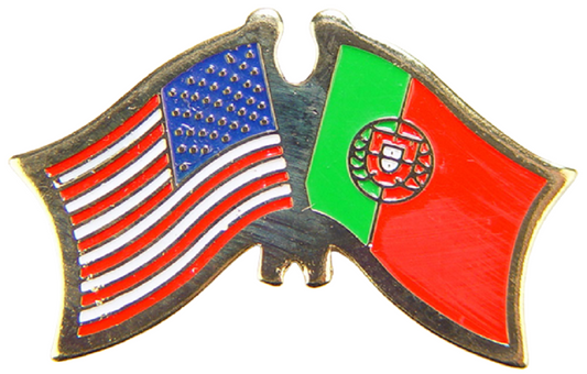 INTERNATIONAL, USA & PORTUGAL Cross Flags - Original Artwork, Expertly Designed PIN - 1.125"