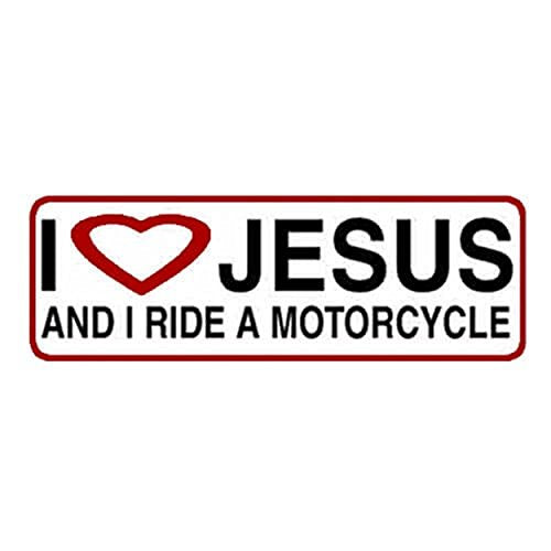 I Love Jesus Motorcycle Helmet Stickers - Novelty Artwork Biker Decals, 4" x 1"