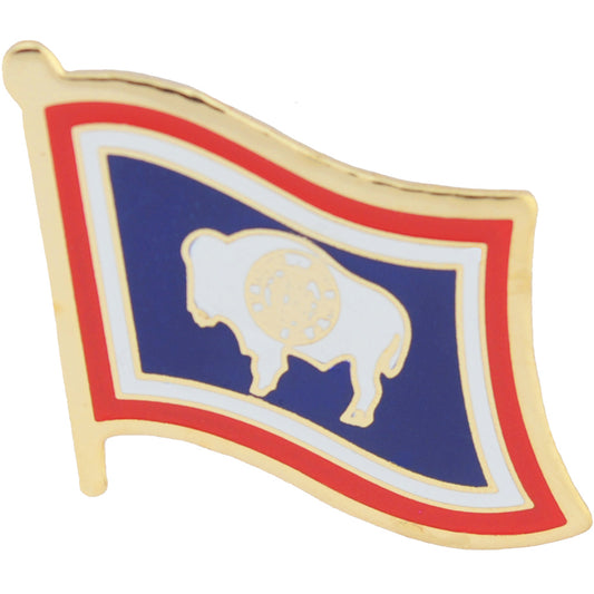 USA STATES, WYOMING Flag - Original Artwork, Expertly Designed PIN - 1"