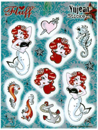 Fluff - Molly Mermaid - Multi-Pak Sticker Sheet of 9 Decals