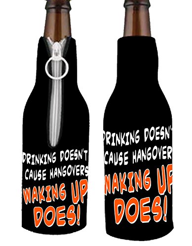 Officially Licnesed, Drink Bottle Wrap Sleeve (Drinking Doesn't Cause Hangovers, Waking Up Does!)