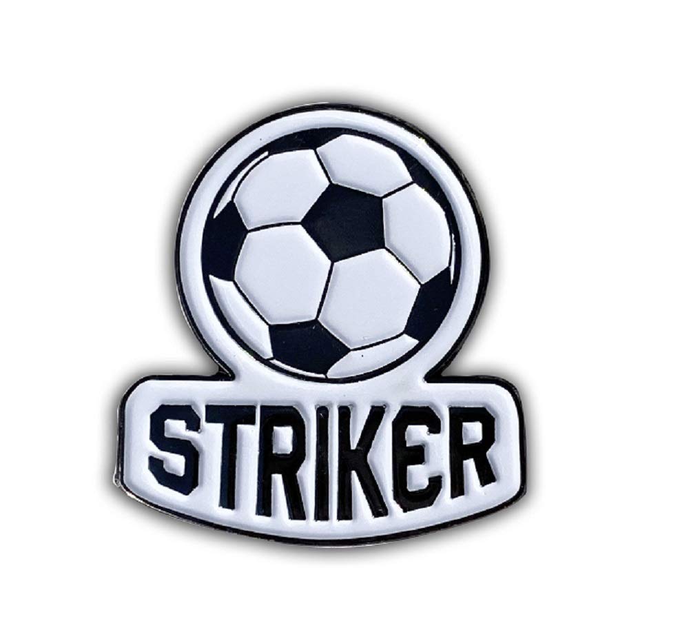 STRIKER SOCCER PIN - Soccer Ball Fans Reward Enamel Lapel PIN for STRIKERS - 3 cm x 3.25 cm