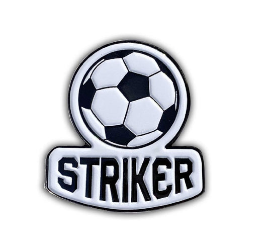 STRIKER SOCCER PIN - Soccer Ball Fans Reward Enamel Lapel PIN for STRIKERS - 3 cm x 3.25 cm