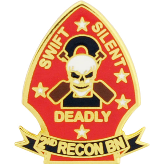 U.S. MARINES, Swift Silent Deadly 2nd RECON Battalion - Artwork, Expertly Designed PIN - 1"