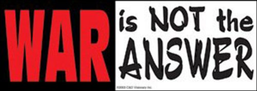 Licenses Products War is Not The Answer, Red, Black and White Sticker