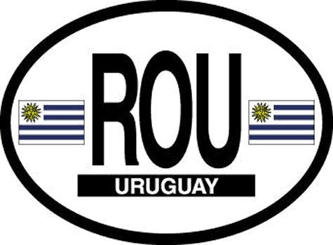 URUGUAY FLAG, Waterproof UV Coated, Famous Reflective OVAL Sticker DECAL , 3.5" x 4.75"