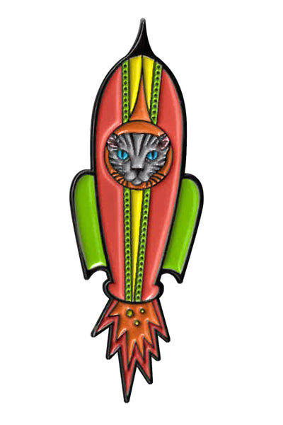 SUNNY BUICK ROCKET CAT 2 PIN - Original Artwork Backpack Enamel Lapel PIN - 2"