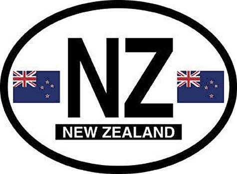 New Zealand oval decal for auto, truck or boat