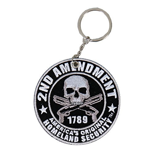 Double Sided Key Chains, 2ND AMENDMENT AMERICAS HOMELAND SECURITY - Embroidered PATCH KEYCHAIN - 3" x 3"