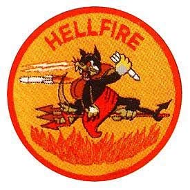 USMC, HELL FIRE - Embroidered Decorative Patches, High Quality Iron On Patch - 3"