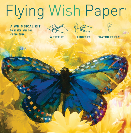 ROYAL BUTTERFLY FLYING WISH PAPER® - Write it, Light it, Watch it Fly - 5" x 5" - Whimsical Mini Kit